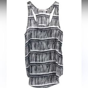 Reiss Black and White Printed 100% silk Women's Tank Top